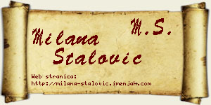 Milana Stalović vizit kartica